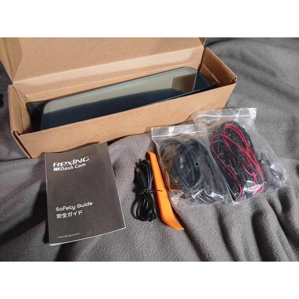 Rexing M2 2K Front Rear Mirror Dash Cam Smart BSD ADAS GPS Black Open Box New